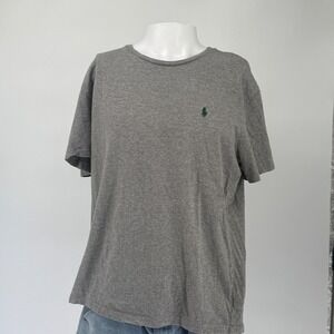 Polo Ralph Lauren Mens XL Heather Gray Short Sleeve Crewneck T-Shirt Green Pony